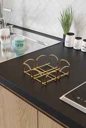 Aberto Design Servilletero Dorado de Metal